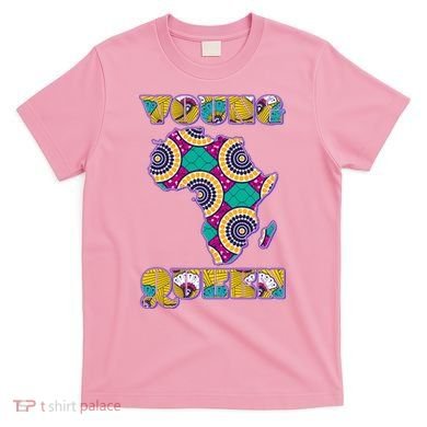 Young African Queen African Cloth Pattern Celebrating Black History T-Shirt