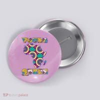 Young African Queen African Cloth Pattern Celebrating Black History Button thumb 0