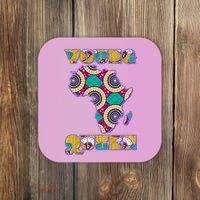 Young African Queen African Cloth Pattern Celebrating Black History Coaster thumb 0