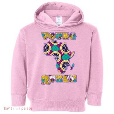 Young African Queen African Cloth Pattern Celebrating Black History Toddler Hoodie