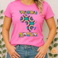 Young African Queen African Cloth Pattern Celebrating Black History Women's T-Shirt thumb 2
