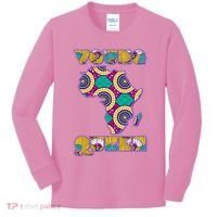 Young African Queen African Cloth Pattern Celebrating Black History Kids Long Sleeve Shirt thumb 0