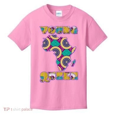 Young African Queen African Cloth Pattern Celebrating Black History Kids T-Shirt