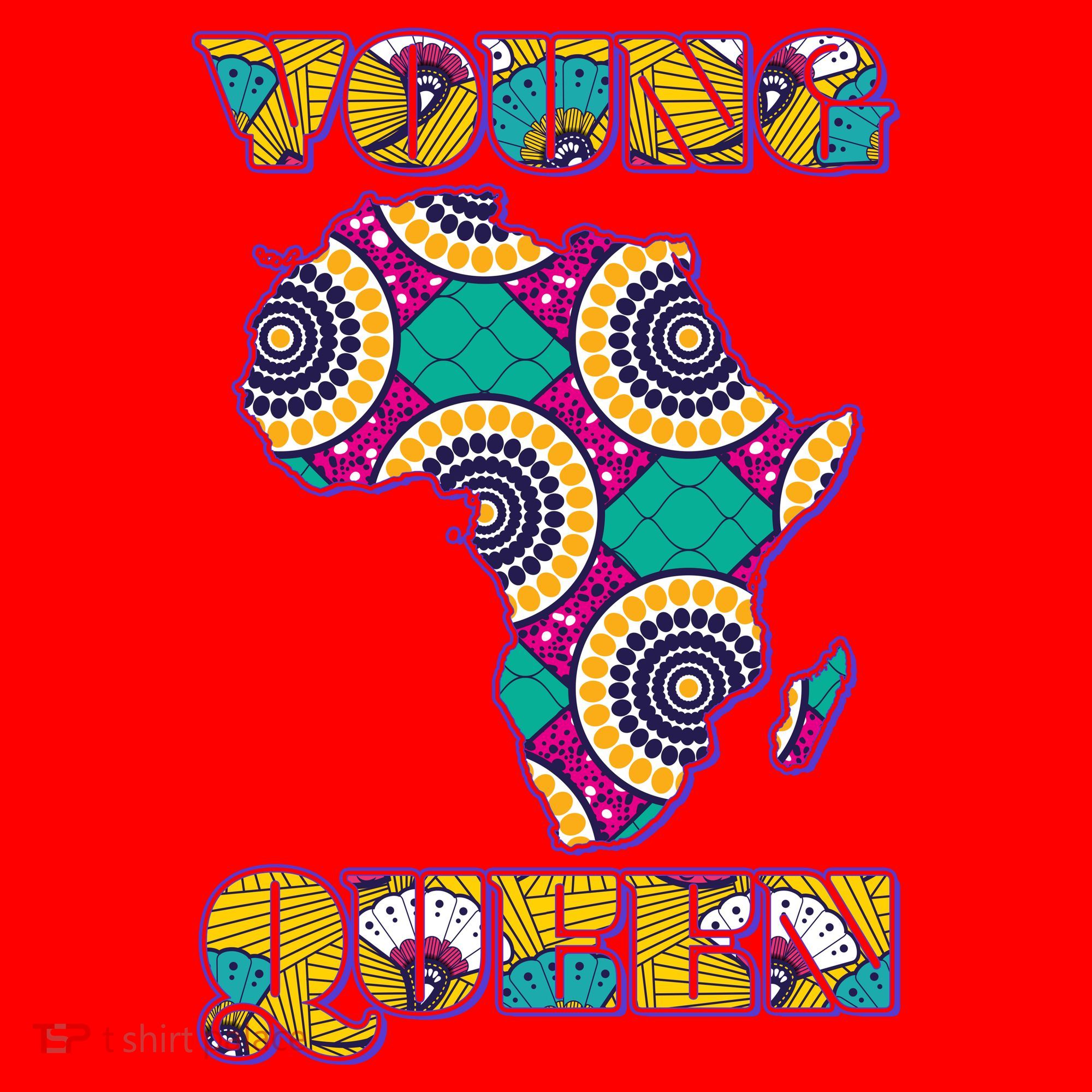 Young African Queen African Cloth Pattern Celebrating Black History Santa Hat
