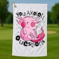 You Axolotl Questions Funny Golf Towel thumb 1