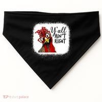 Y'all Ain't Right Funny Chicken Farmer USA-Made Doggie Bandana thumb 0