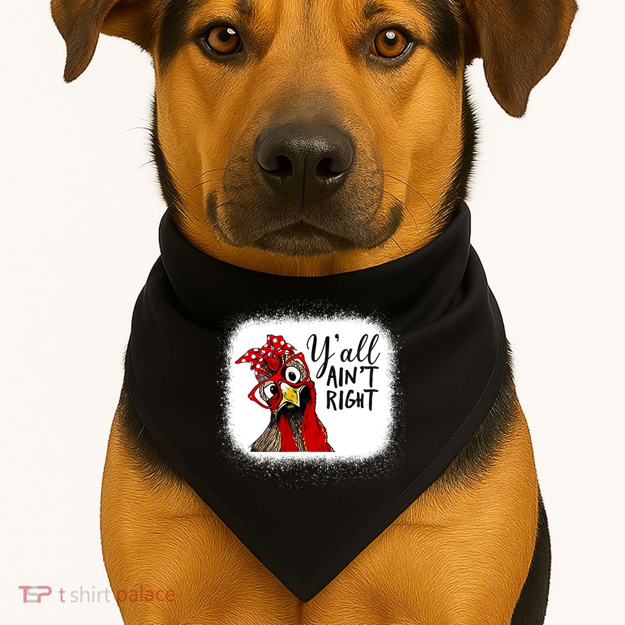Y'all Ain't Right Funny Chicken Farmer USA-Made Doggie Bandana