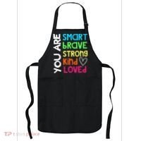 You Are Smart Brave Strong Kind Loved Motivation Teacher Apron thumb 0