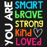 You Are Smart Brave Strong Kind Loved Motivation Teacher Baby Bodysuit thumb 2