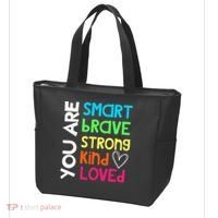 You Are Smart Brave Strong Kind Loved Motivation Teacher Tote Bag thumb 3