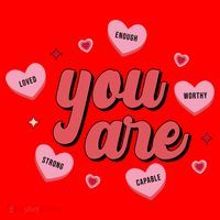 You Are Self Love Hearts Santa Hat thumb 1
