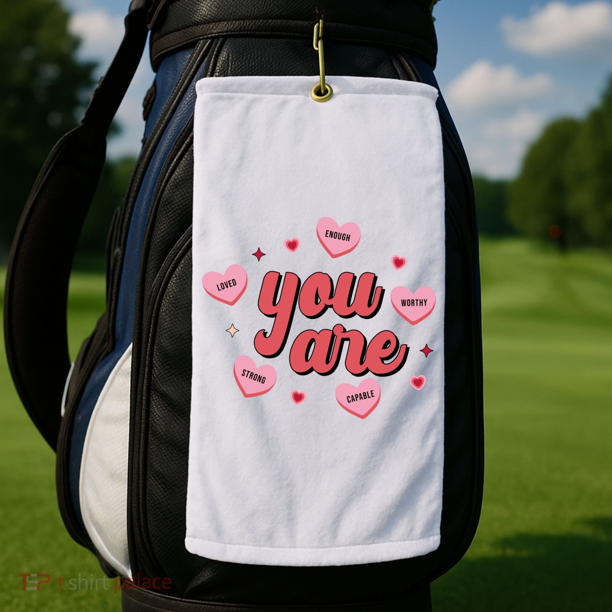 You Are Self Love Hearts Golf Towel