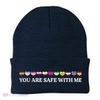 You Are Safe With Me Lgbt Flag Beanie thumb 0