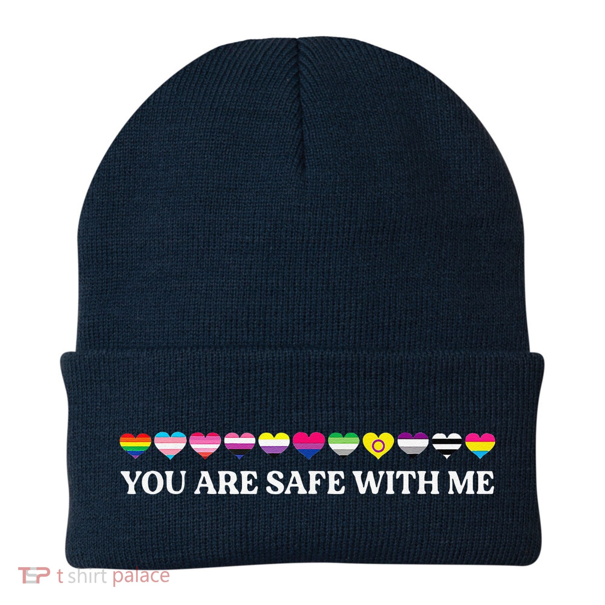 You Are Safe With Me Lgbt Flag Beanie