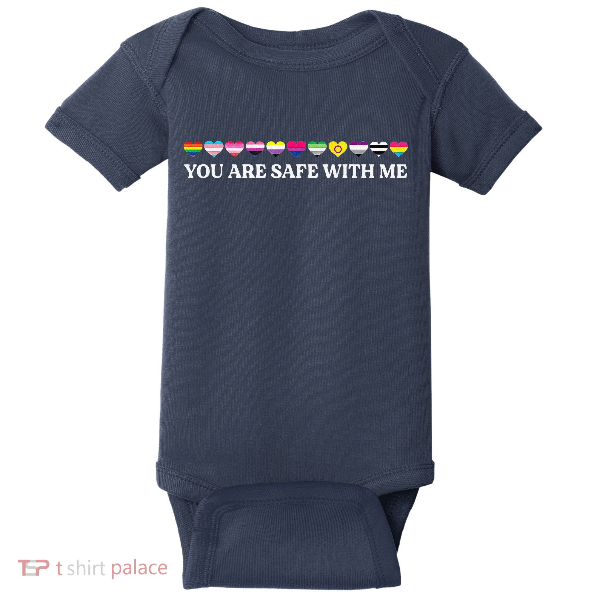 You Are Safe With Me Lgbt Flag Baby Bodysuit