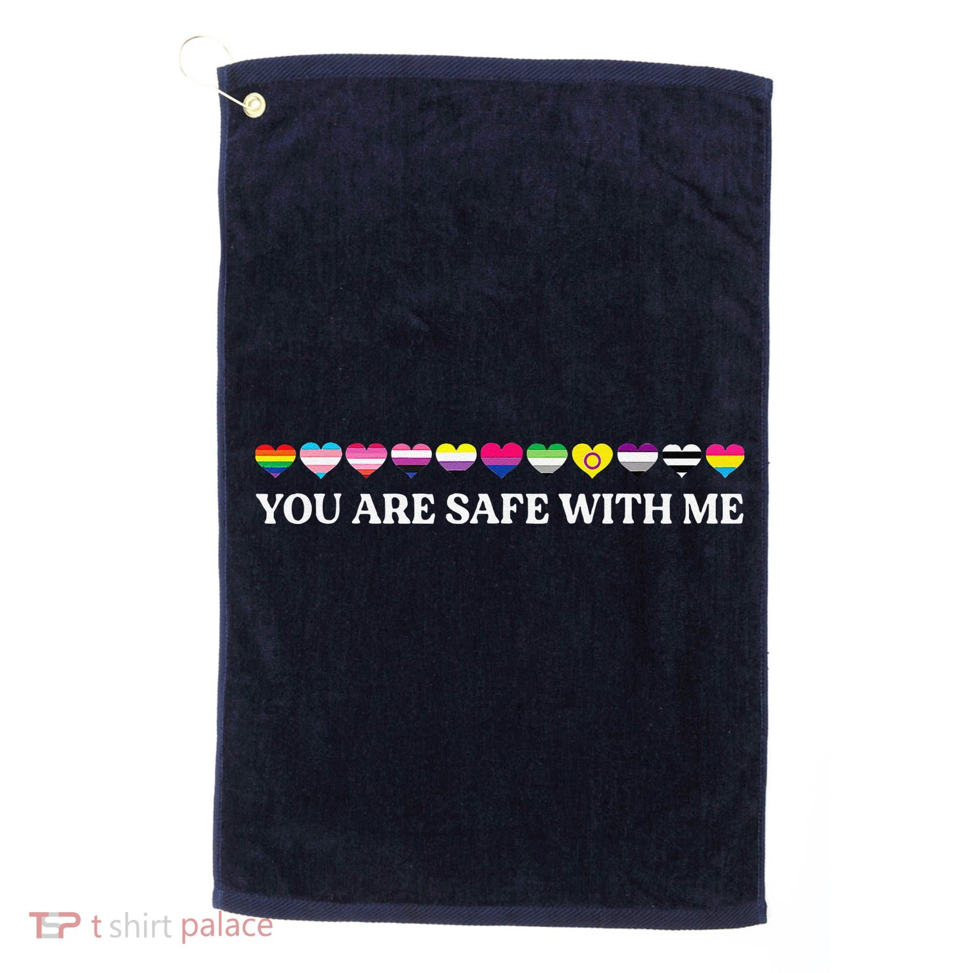 You Are Safe With Me Lgbt Flag Golf Towel
