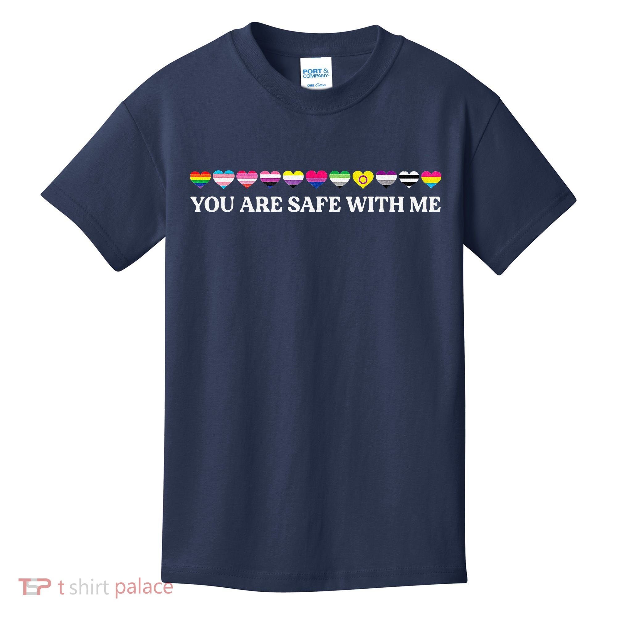 You Are Safe With Me Lgbt Flag Kids T-Shirt