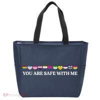 You Are Safe With Me Lgbt Flag Tote Bag thumb 0