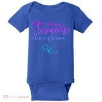 You Are Stronger Than The Storm Funny Christian Baby Bodysuit thumb 0