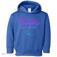 You Are Stronger Than The Storm Funny Christian Toddler Hoodie thumb 0