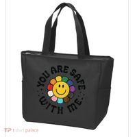 You Are Safe With Me Lgbtq Pride Ally Smile Face Back Tote Bag thumb 3