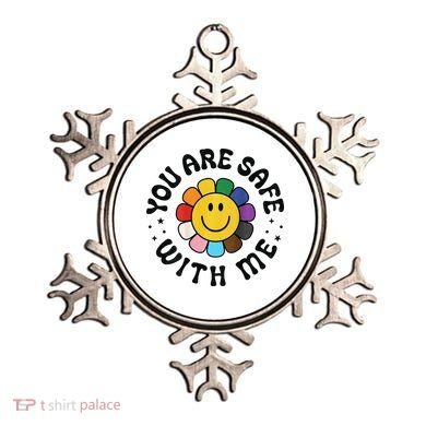 You Are Safe With Me Lgbtq Pride Ally Smile Face Back Ornament