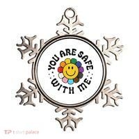 You Are Safe With Me Lgbtq Pride Ally Smile Face Back Ornament thumb 0
