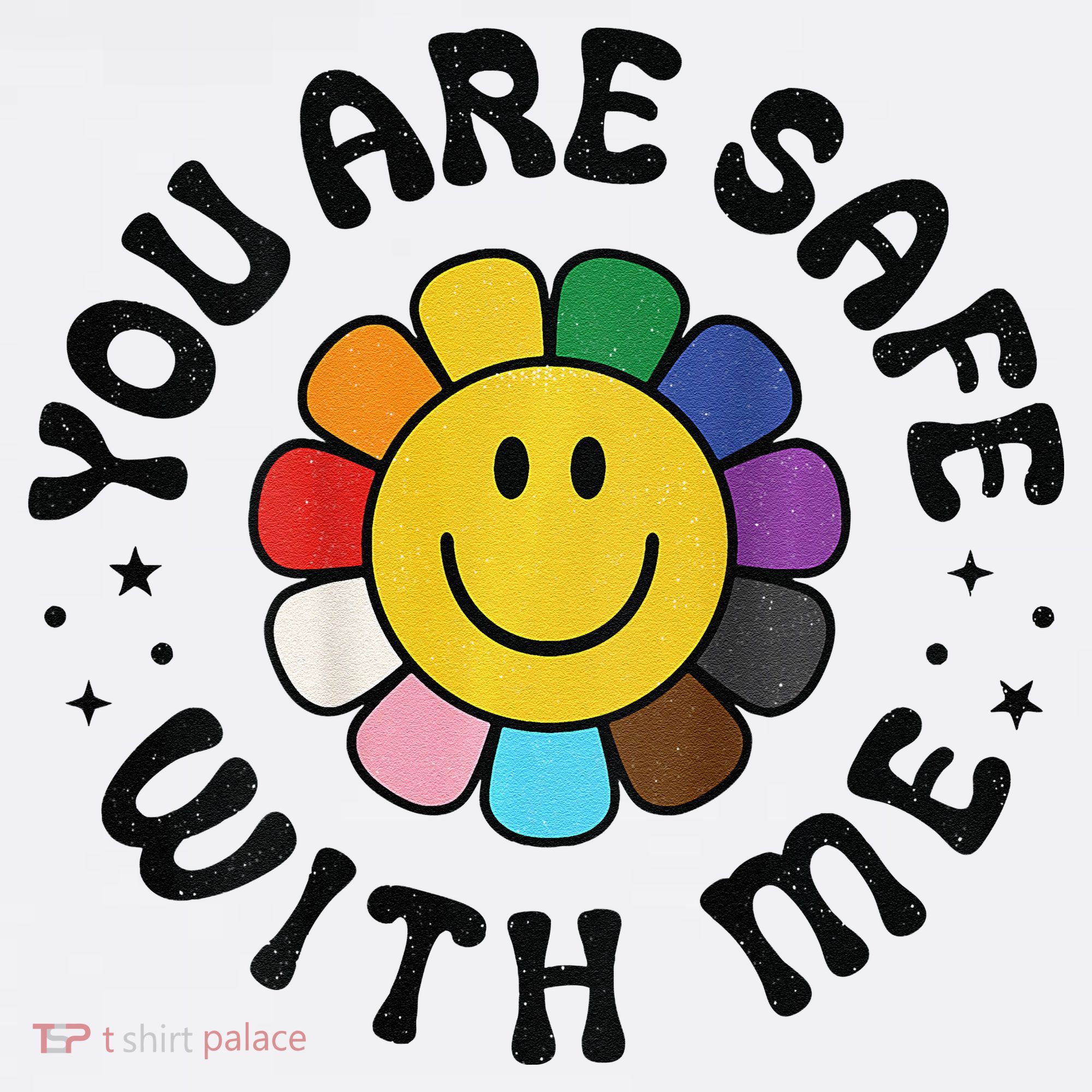 You Are Safe With Me Lgbtq Pride Ally Smile Face Back Women's Tank Top