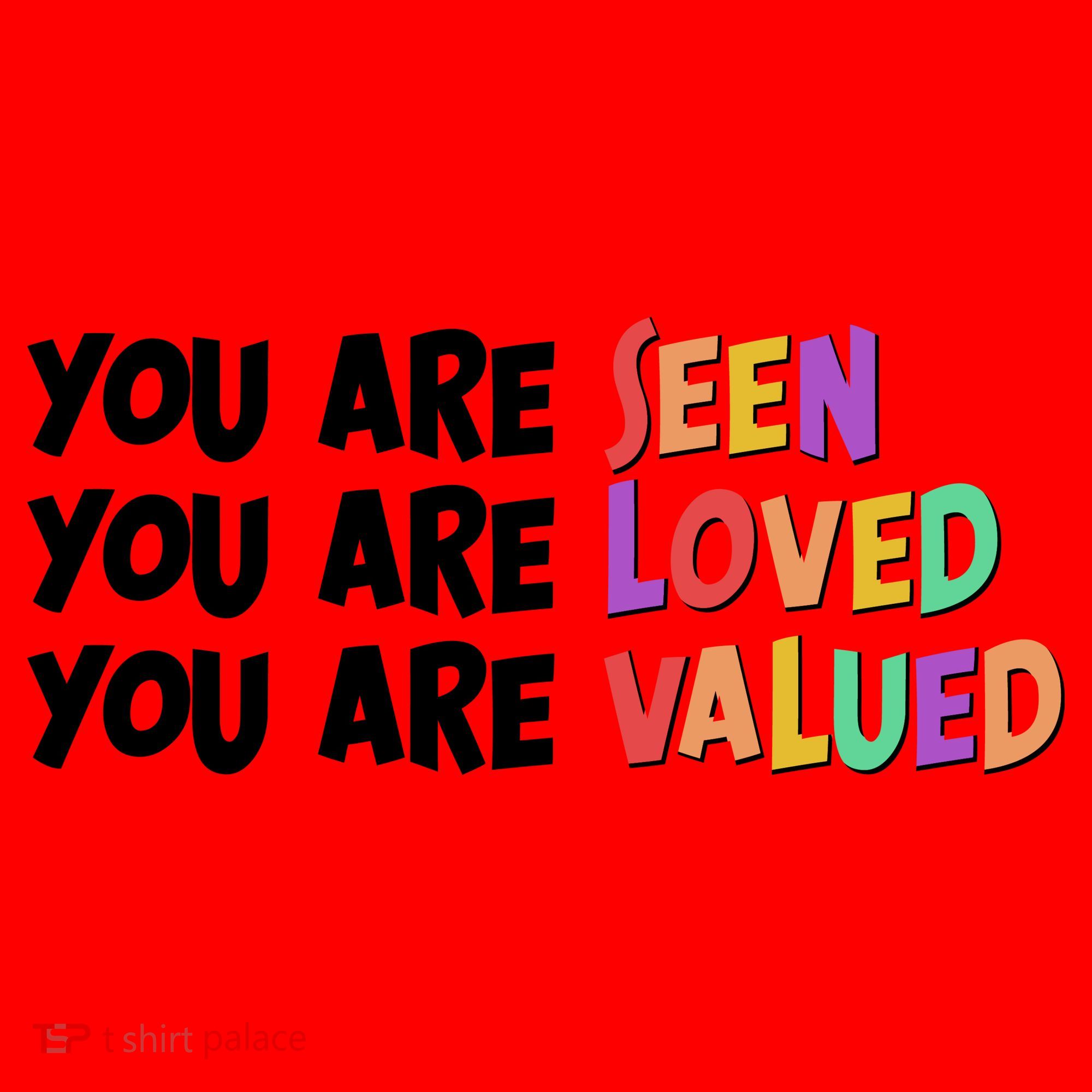 You Are Seen Loved Valued Santa Hat
