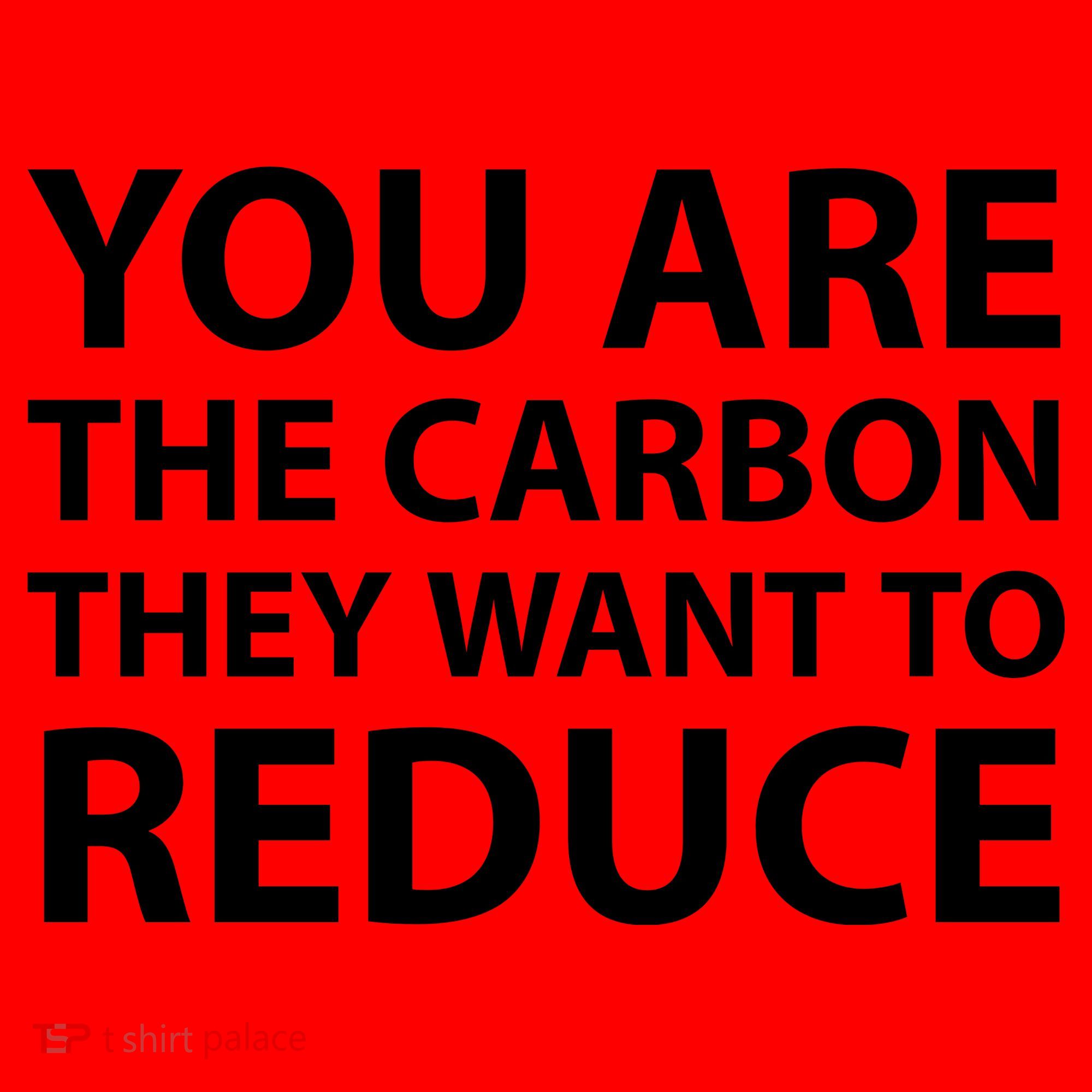 You Are The Carbon They Want To Reduce, Sarcastic Protest White & Black Text Santa Hat