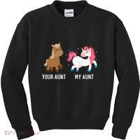 Your Aunt Vs My Aunt Magical Unicorn Awesome Crazy Auntie Kids Sweatshirt thumb 0
