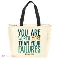 You Are Worth More Than Your Failures Romans 323 Tote Bag thumb 0