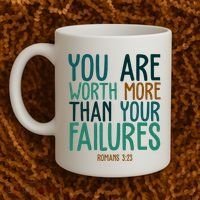 You Are Worth More Than Your Failures Romans 323 Coffee Mug thumb 2