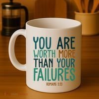 You Are Worth More Than Your Failures Romans 323 Coffee Mug thumb 4