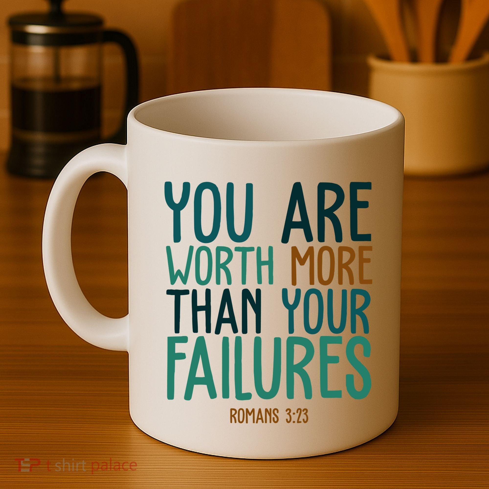 You Are Worth More Than Your Failures Romans 323 Coffee Mug