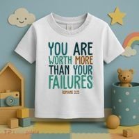 You Are Worth More Than Your Failures Romans 323 Toddler T-Shirt thumb 3