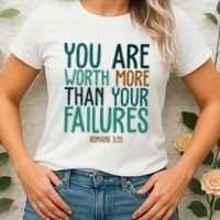 You Are Worth More Than Your Failures Romans 323 Women's T-Shirt thumb 2