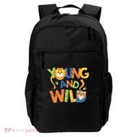 Young And Wild Typography Cute Animal Backpack thumb 0