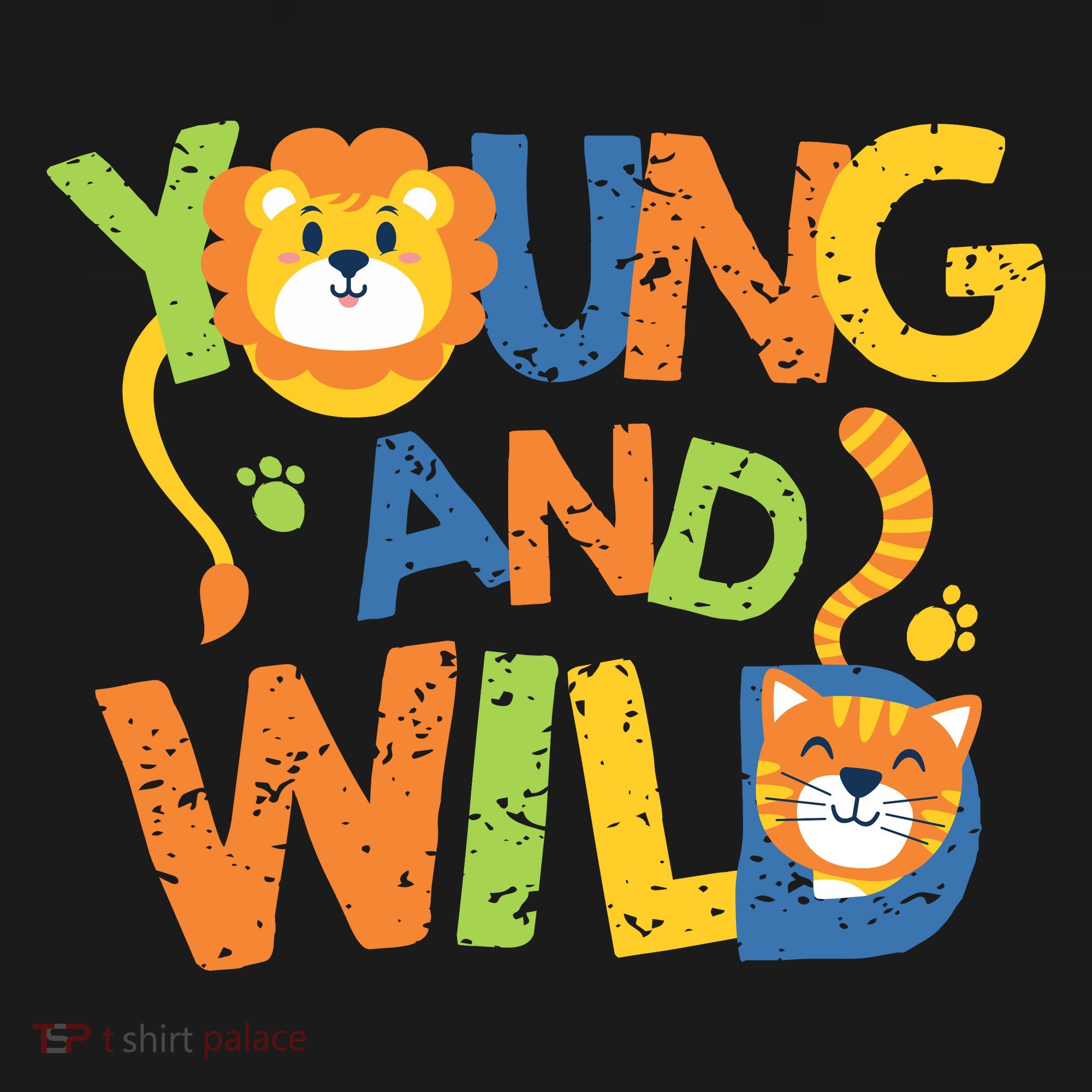 Young And Wild Typography Cute Animal Backpack