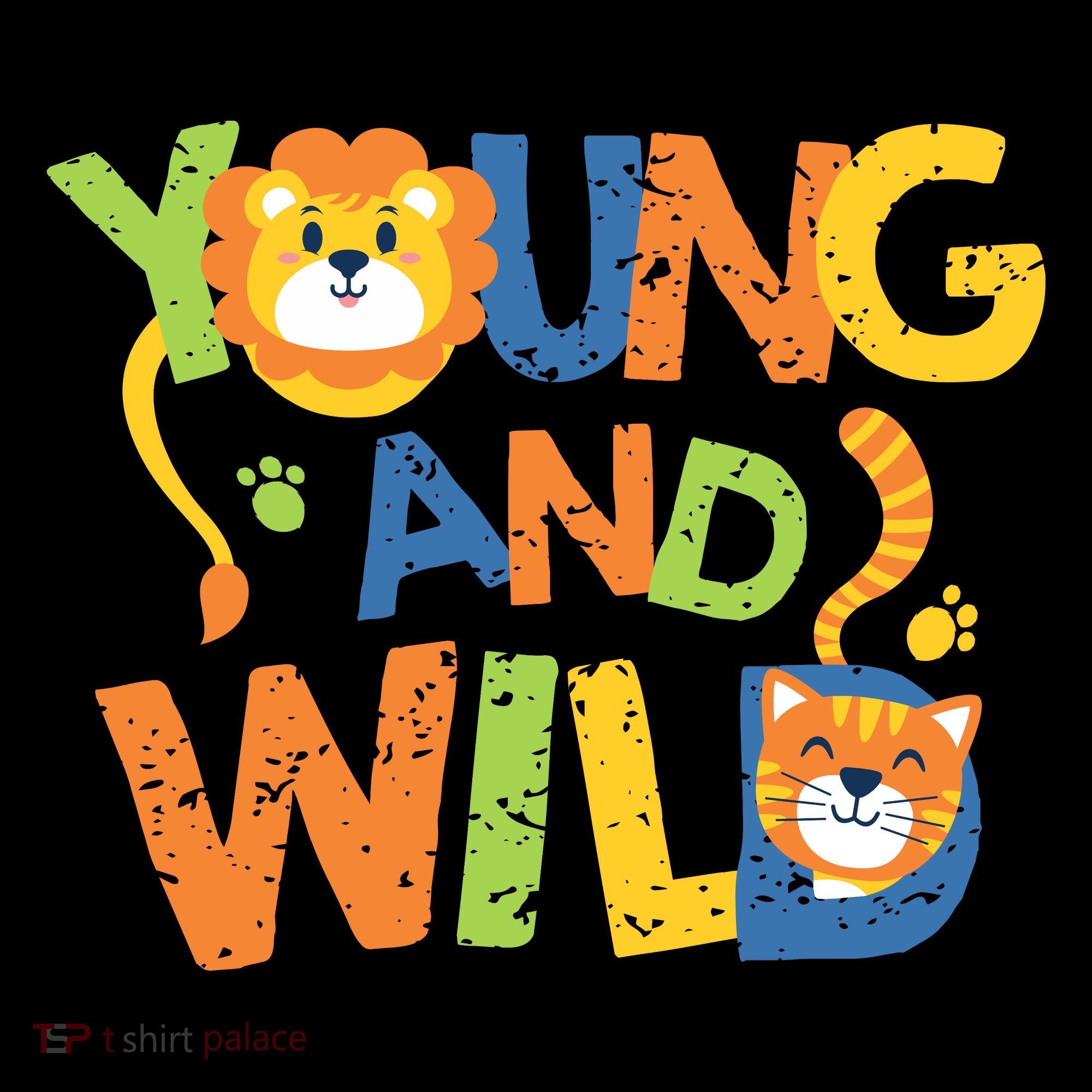 Young And Wild Typography Cute Animal Coffee Mug
