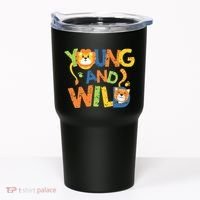 Young And Wild Typography Cute Animal Tumbler thumb 0