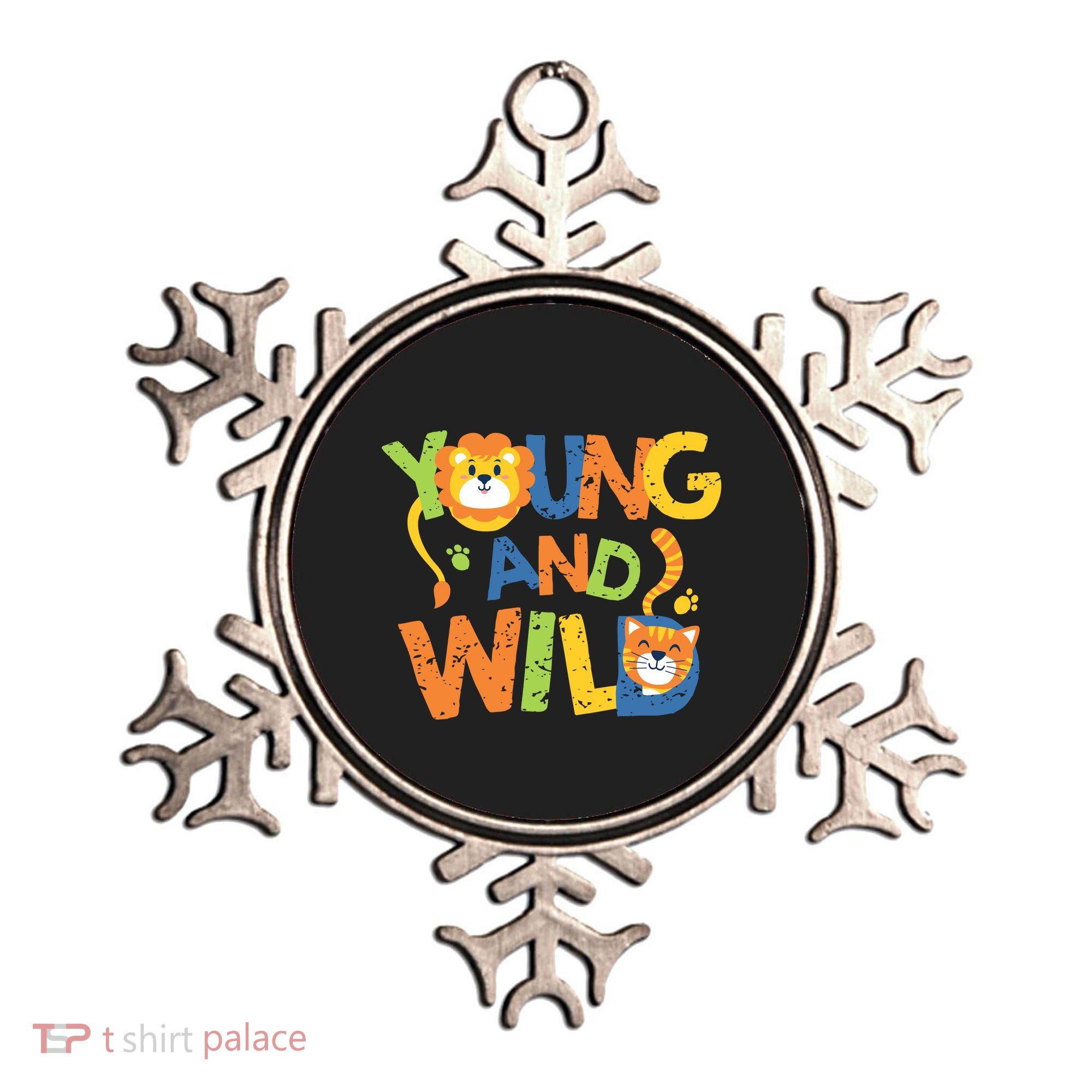 Young And Wild Typography Cute Animal Ornament