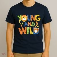 Young And Wild Typography Cute Animal T-Shirt thumb 3