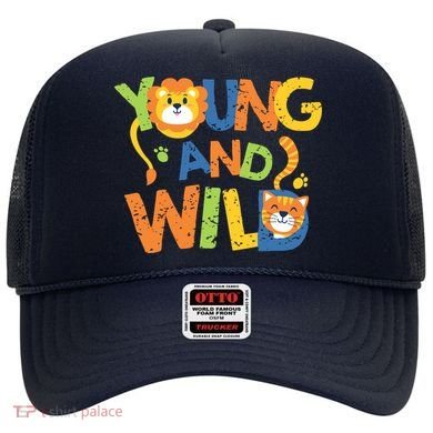 Young And Wild Typography Cute Animal Hat