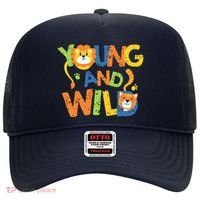 Young And Wild Typography Cute Animal Hat thumb 0