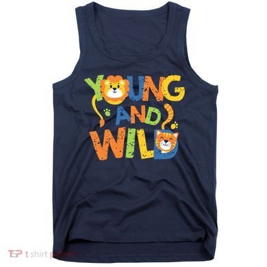 Young And Wild Typography Cute Animal Tank Top