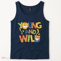 Young And Wild Typography Cute Animal Tank Top thumb 2