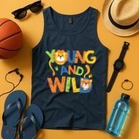 Young And Wild Typography Cute Animal Tank Top thumb 4