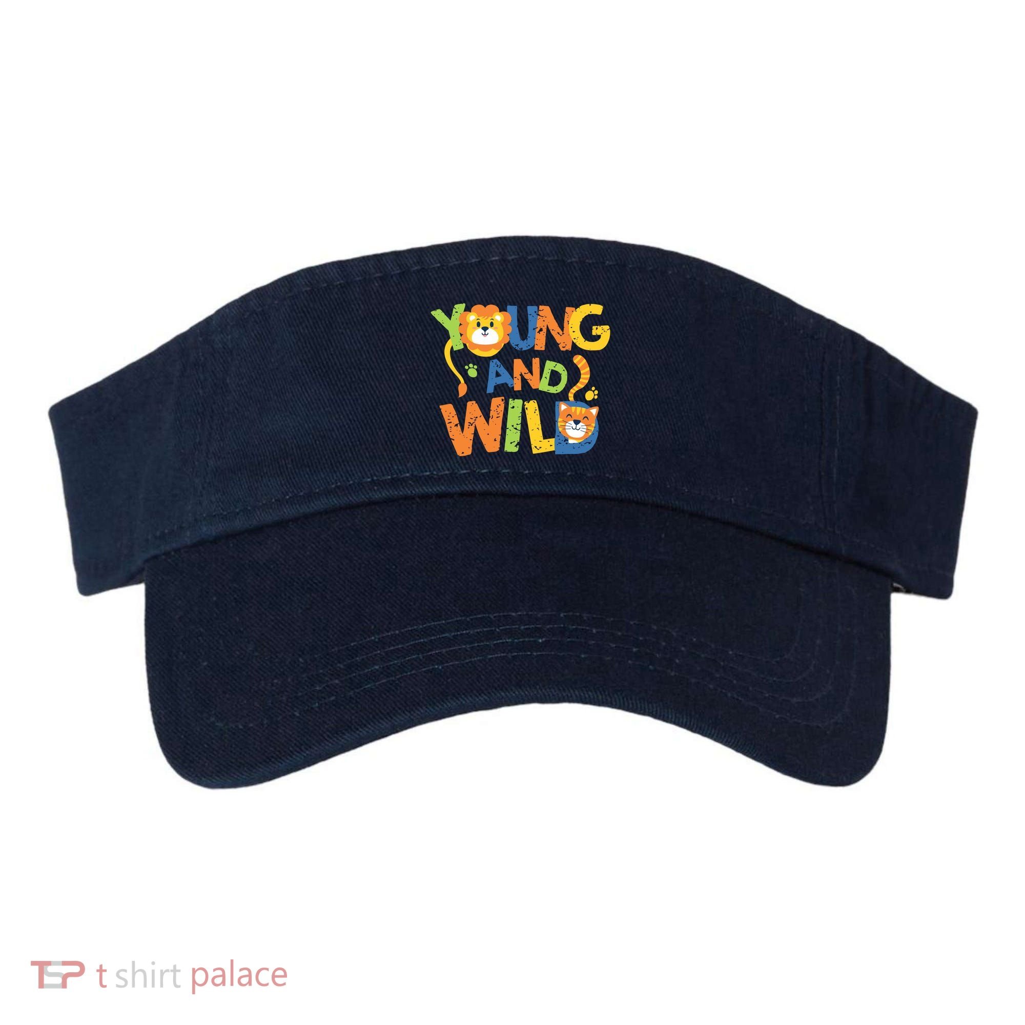 Young And Wild Typography Cute Animal Visor