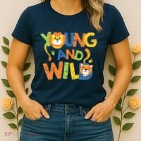 Young And Wild Typography Cute Animal Women's T-Shirt thumb 2